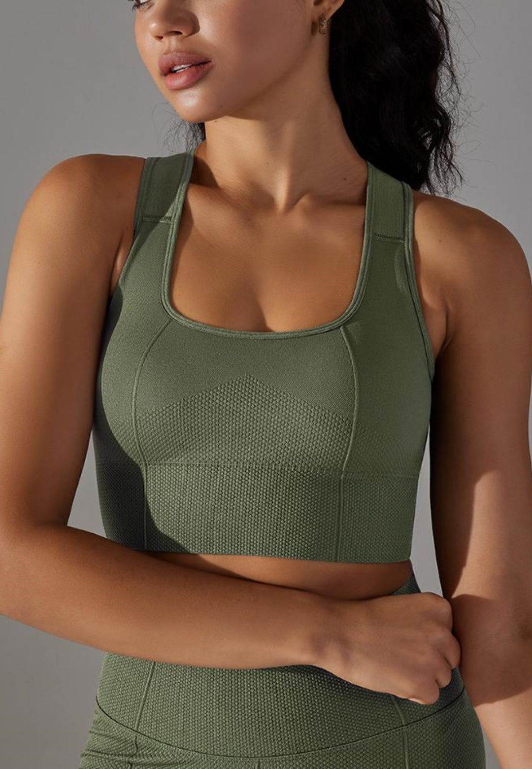 Textured Racerback Sports Bra