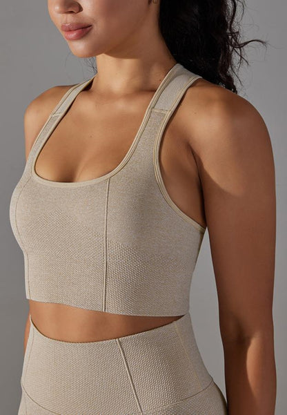 Textured Racerback Sports Bra