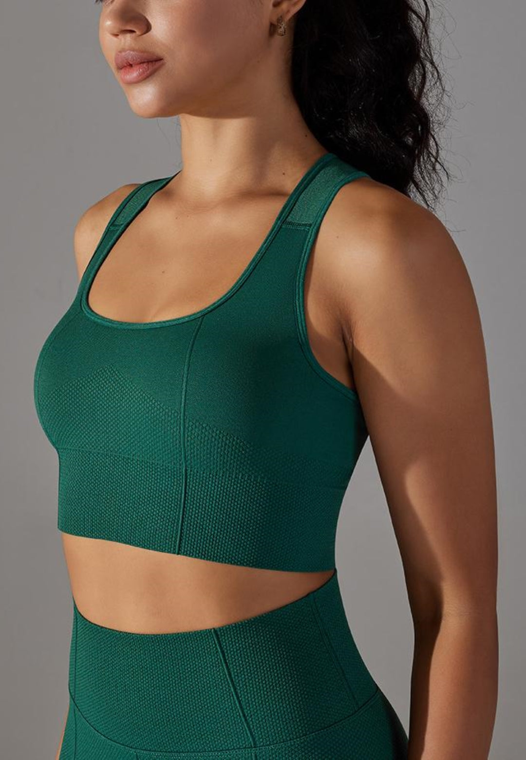 Textured Racerback Sports Bra