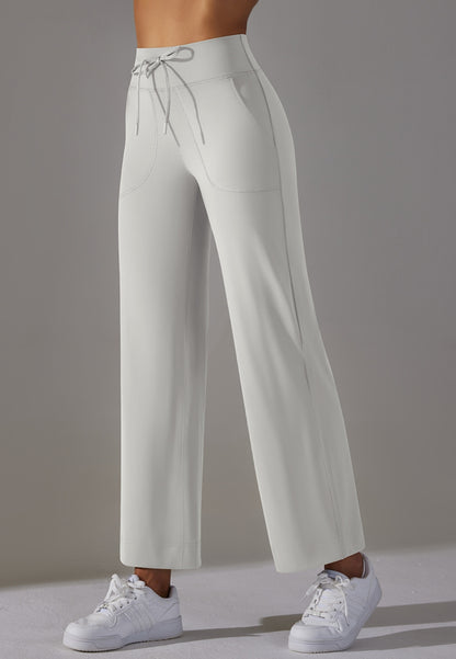 Tie Waist Straight Leg Pants