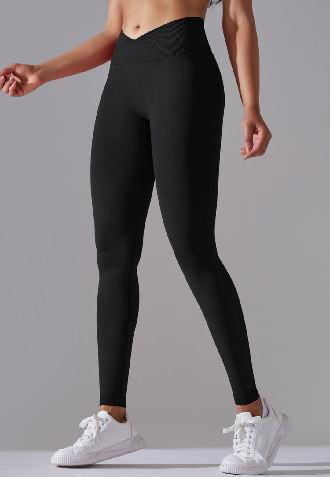 Ribbed V-Waist Activewear Leggings