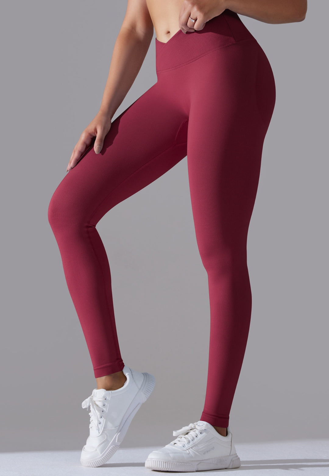 Ribbed V-Waist Activewear Leggings