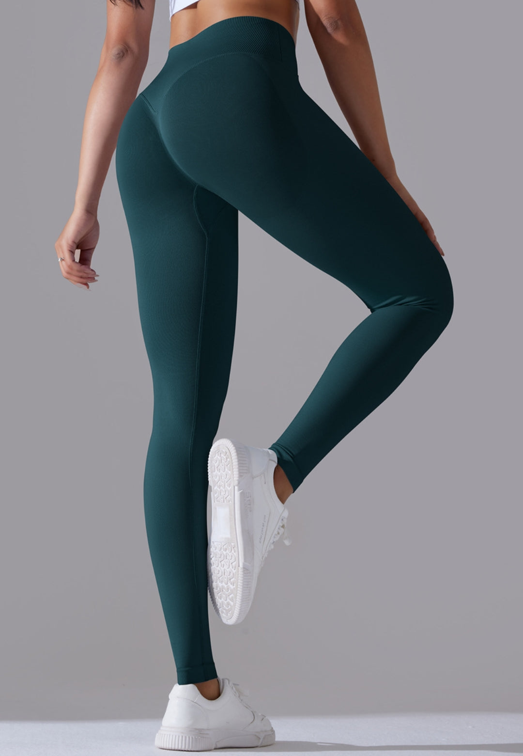 Ribbed V-Waist Activewear Leggings