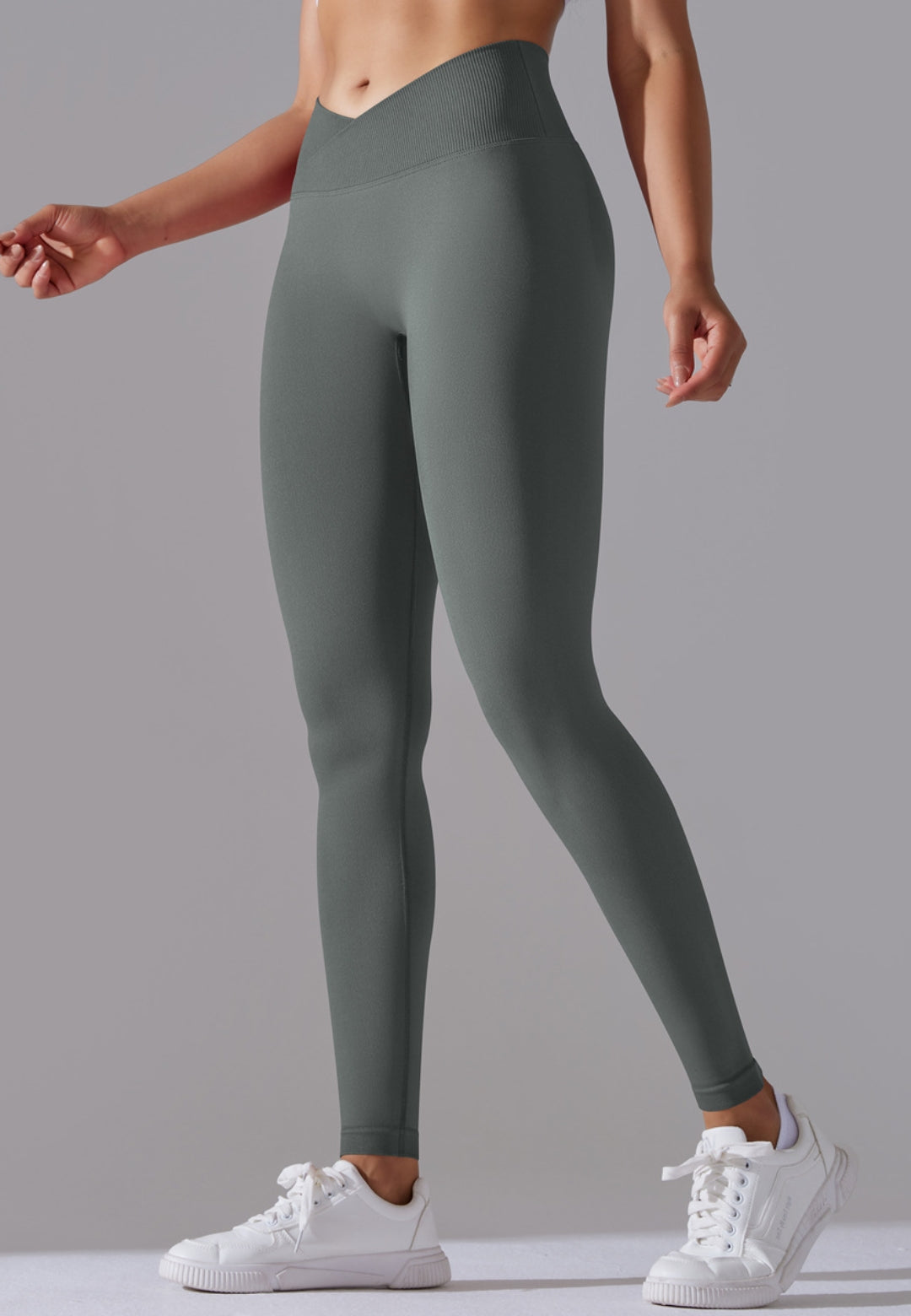 Ribbed V-Waist Activewear Leggings