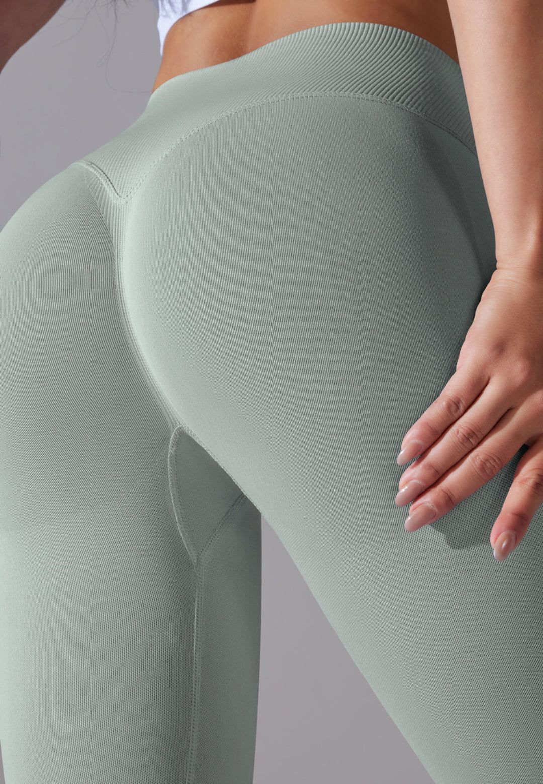 Ribbed V-Waist Activewear Leggings