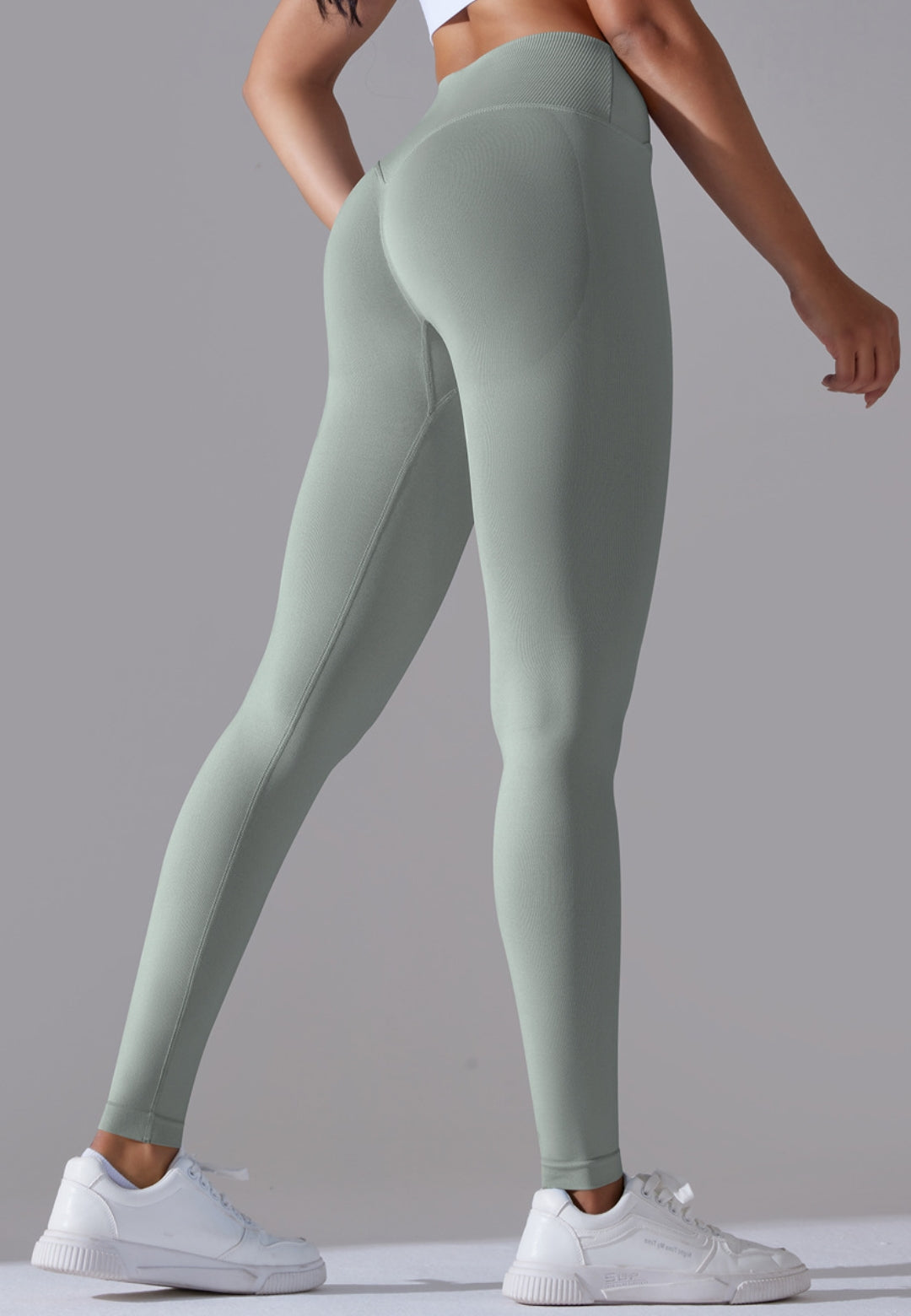 Ribbed V-Waist Activewear Leggings