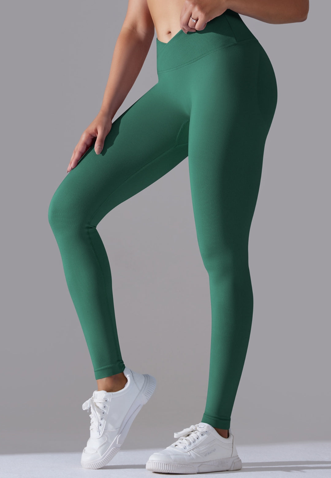 Ribbed V-Waist Activewear Leggings