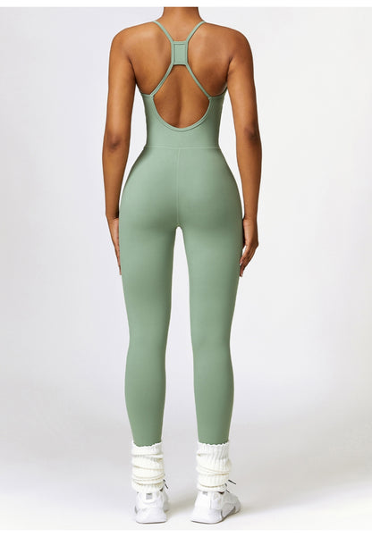 Cutout Cross Back Unitard Jumpsuit