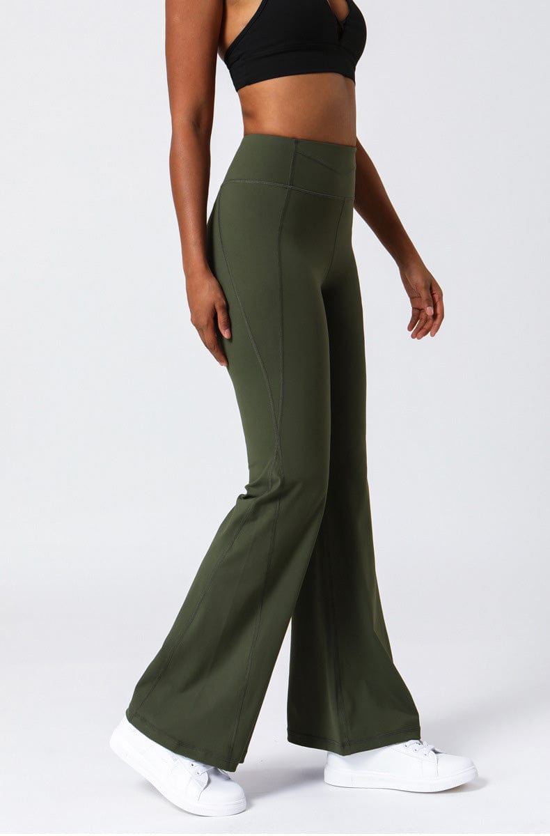 Green High Waist Fit and Flare Pants - The Perfect Touch SA