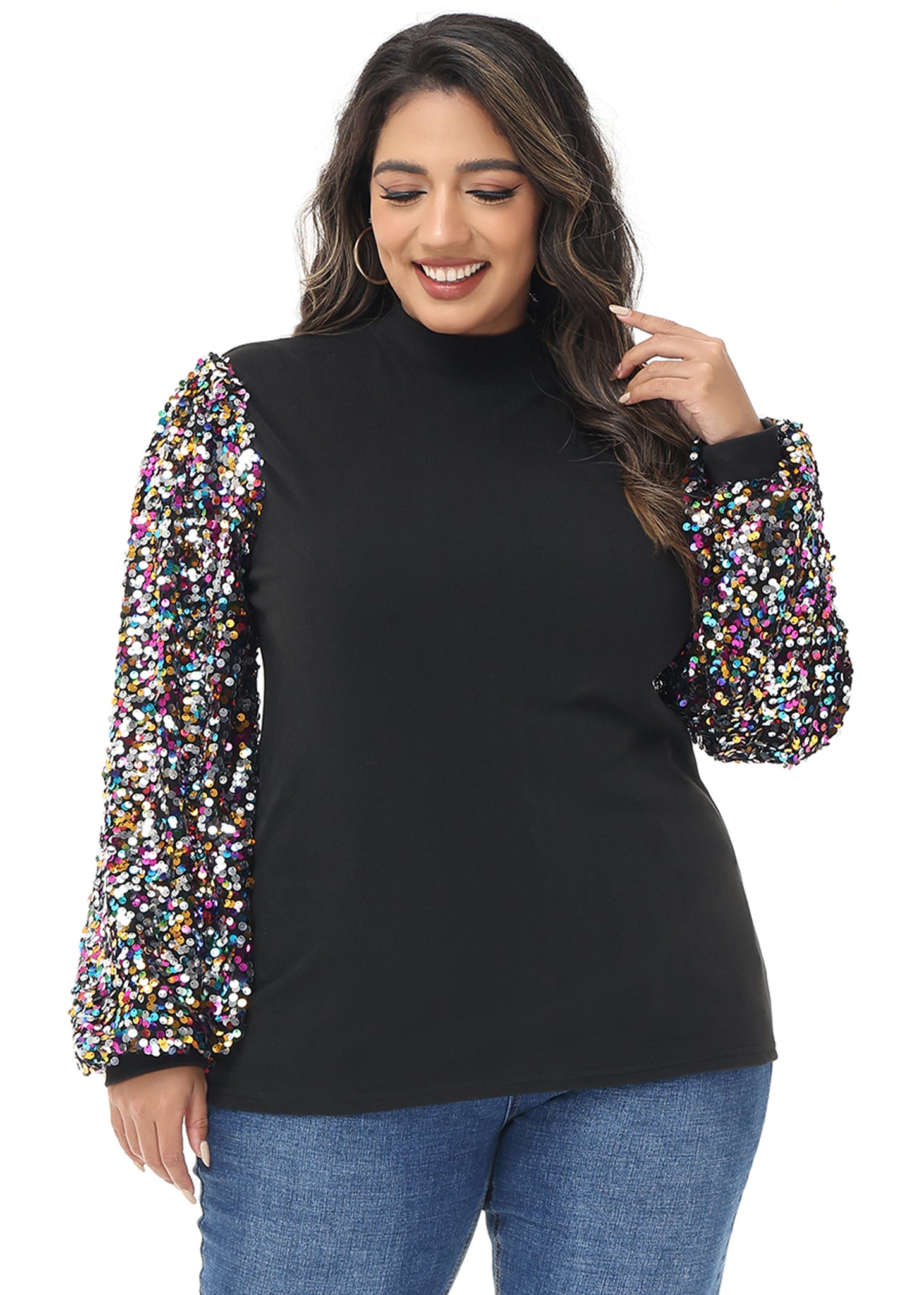 Plus size sequin discount sweatshirt