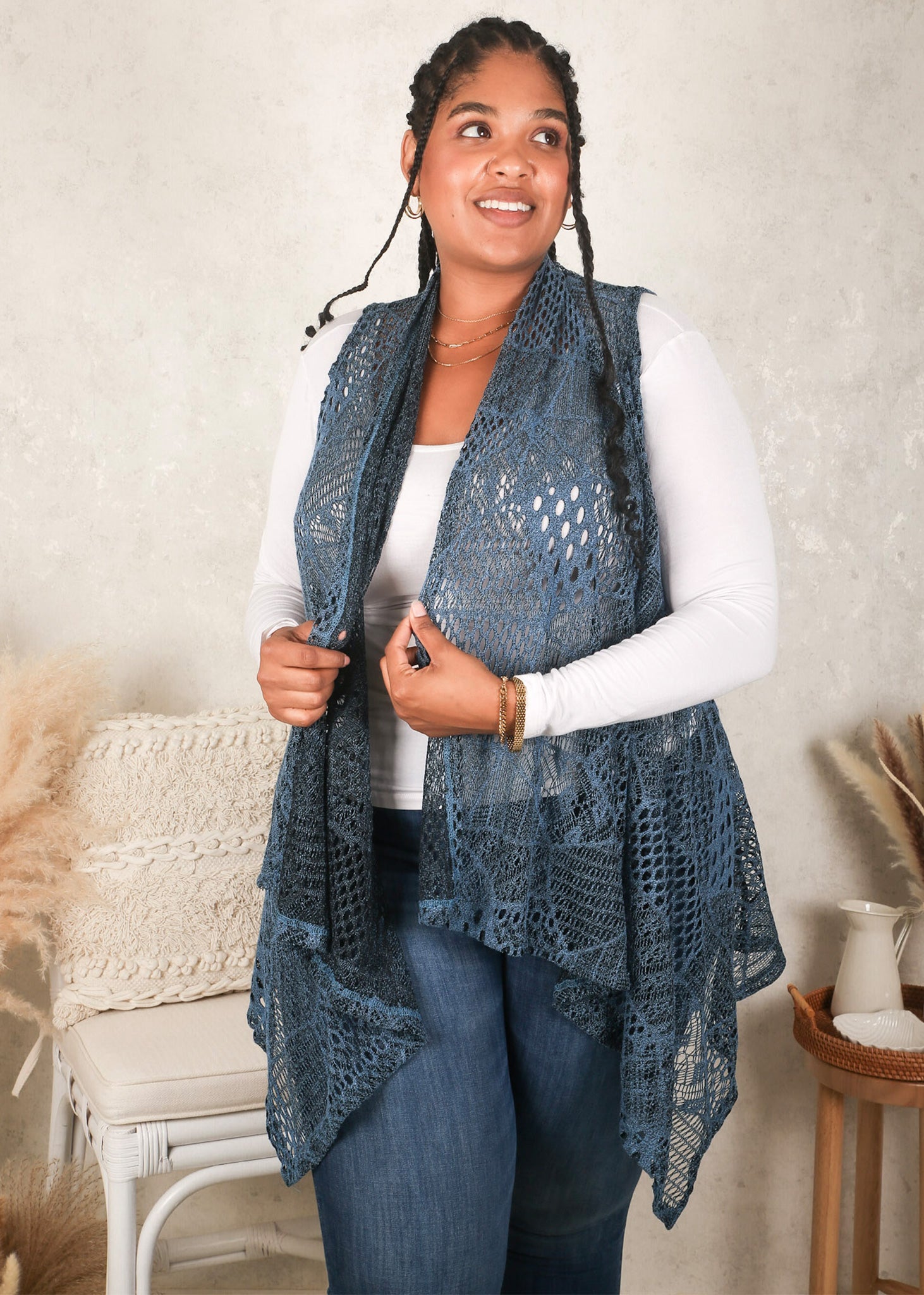 Crochet top shawl cardigan