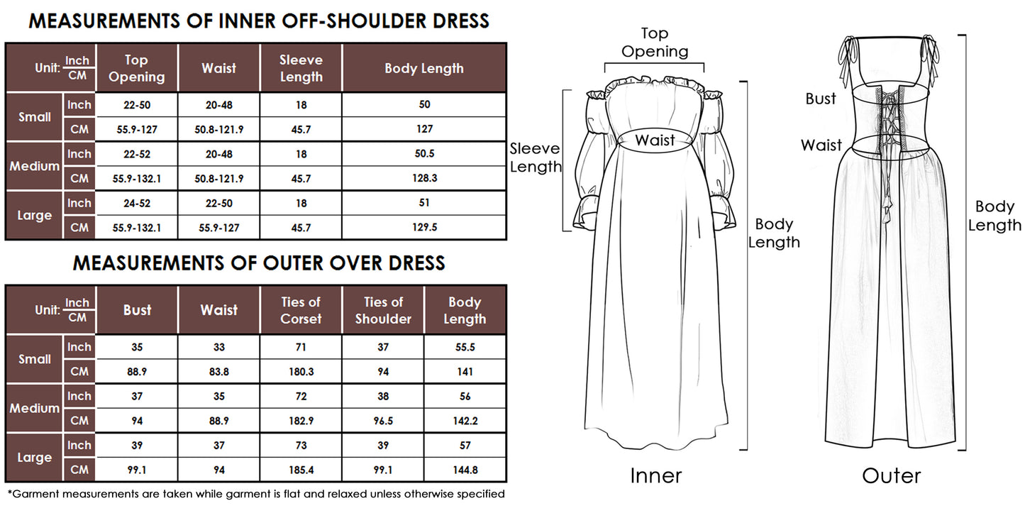 Anna-Kaci Womens Renaissance Overdress Medieval Irish Off Shoulder Dress