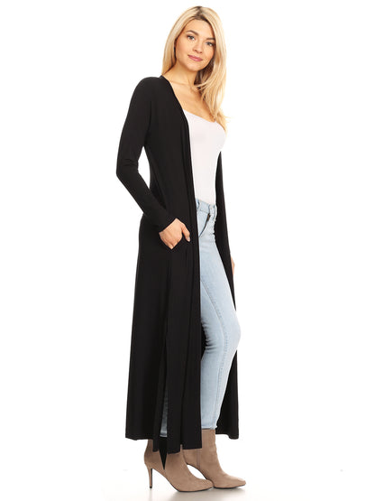 Lightweight Duster Cardigan, Medium/Large, Black