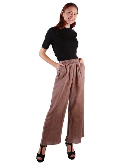 Casual Cotton Elastic Waist Pants