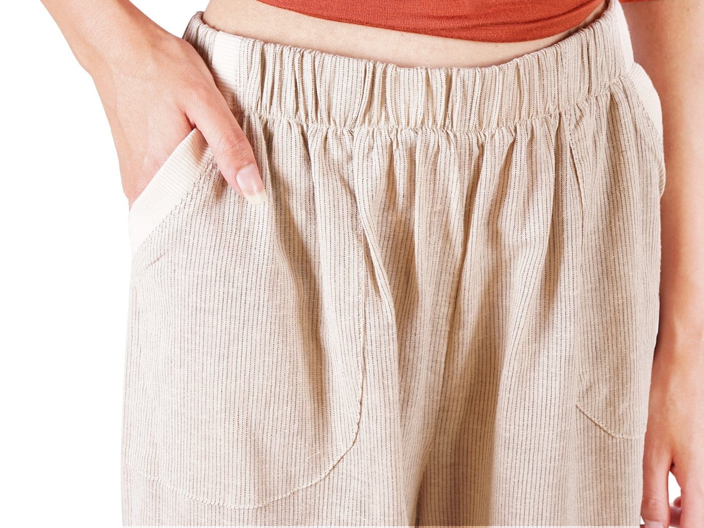 Casual Cotton Elastic Waist Pants