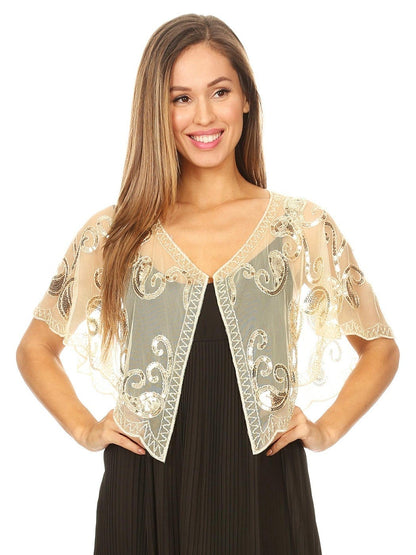 Deco Sequin Shawl Cover-Up