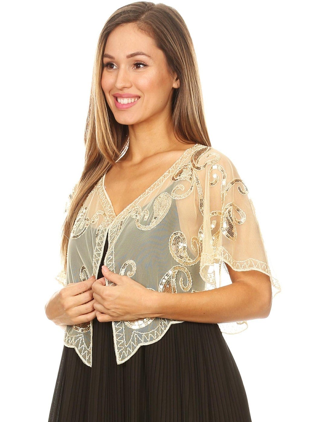 Deco Sequin Shawl Cover-Up