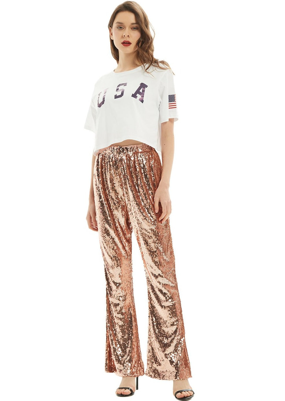 Metallic Disco Pants For Men Shiny Sequined Flared Elastic Waist For Party,  Club, Rave, Dancing Performance Costume From Yansuhuan, $13.62 | DHgate.Com