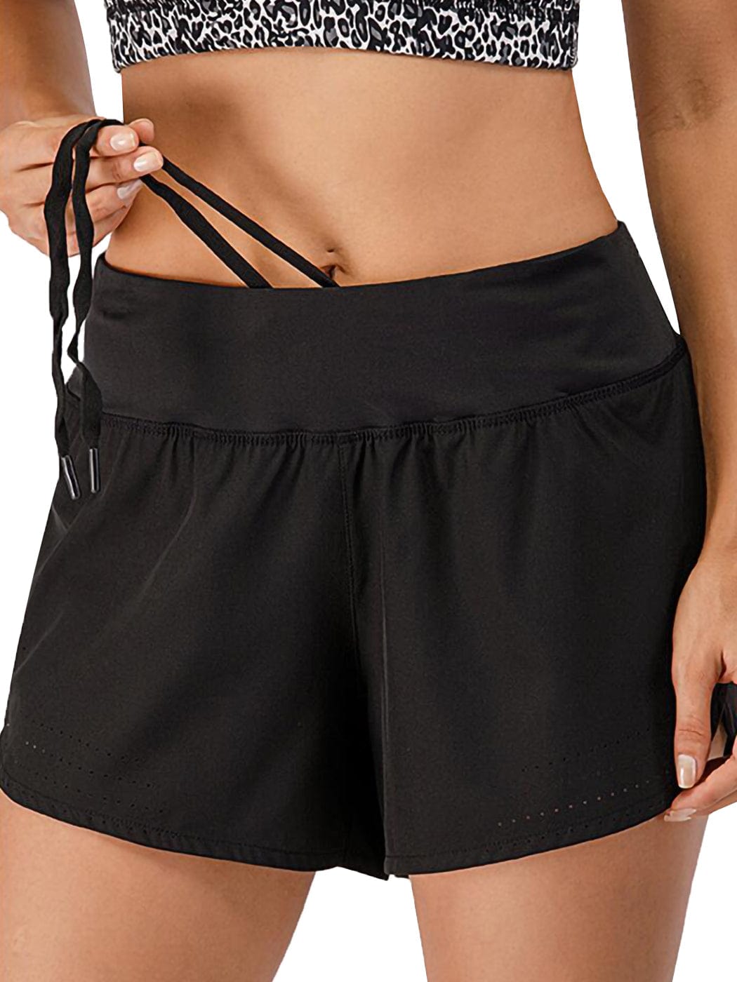 Running Shorts Drawstring Yoga Gym Athletic Shorts with Pockets