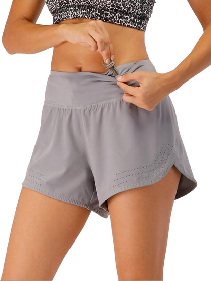 Running Shorts Drawstring Yoga Gym Athletic Shorts with Pockets