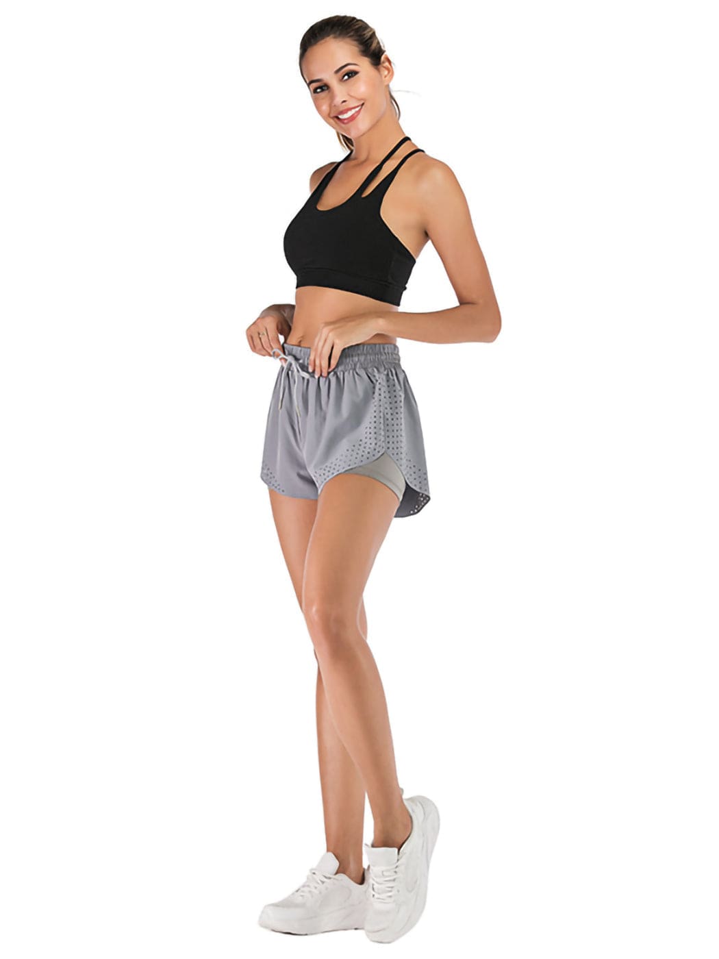 Running Shorts Double Layer Fitness Workout Athletic Shorts