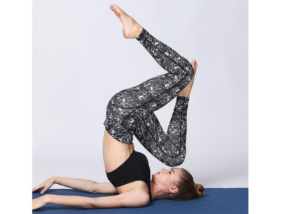 Pantalones de yoga estampados de cintura alta Leggings de fitness para entrenamiento de longitud completa