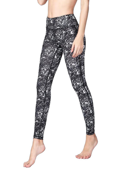 Pantalones de yoga estampados de cintura alta Leggings de fitness para entrenamiento de longitud completa