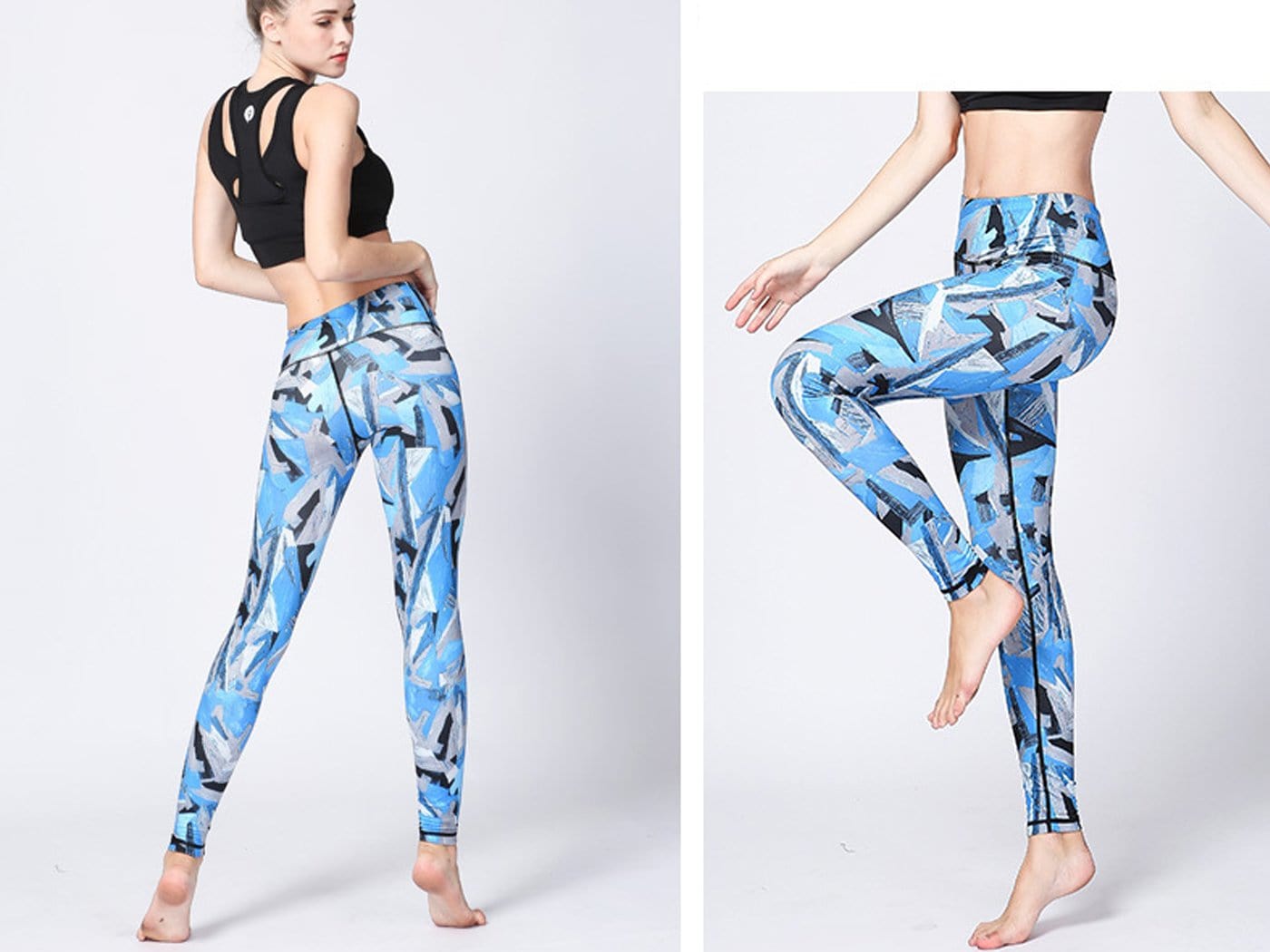 Pantalones de yoga estampados de cintura alta Leggings de fitness para entrenamiento de longitud completa