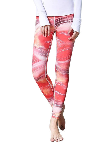 Pantalones de yoga estampados de cintura alta Leggings de fitness para entrenamiento de longitud completa