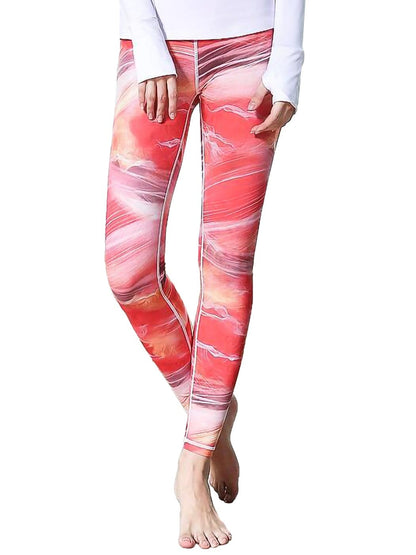 Pantalones de yoga estampados de cintura alta Leggings de fitness para entrenamiento de longitud completa