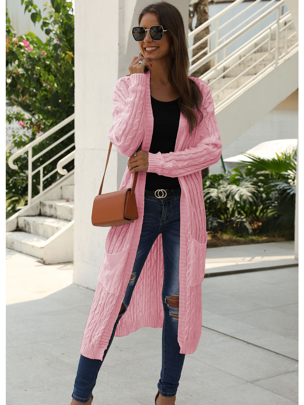 Long pink clearance sweater